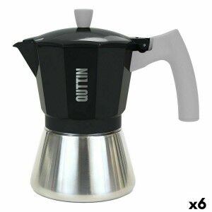 Italienische Kaffeemaschine Quttin Aluminium Stahl 6 Tassen 300 ml ...