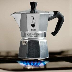 Italian Coffee Pot Bialetti MOKA Silver Metal