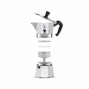 Italian Coffee Pot Bialetti MOKA Silver Metal