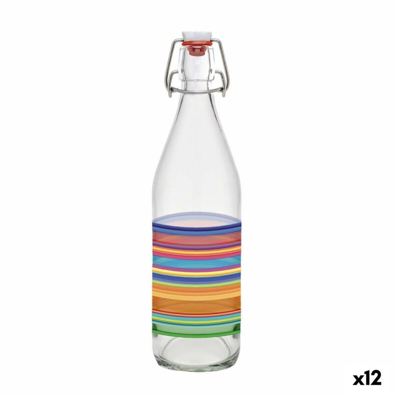 Glass Bottle La Mediterránea Glass 1 L (12 Units)