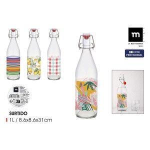 Glass Bottle La Mediterránea Glass 1 L (12 Units)
