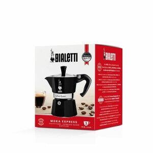 Italian Coffee Pot Bialetti MOKA EXPRESS Black Aluminium 200 ml |  ...