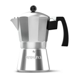 Italian Coffee Pot Taurus KCP9006 6T Silver Stainless steel Aluminium 6 Cups