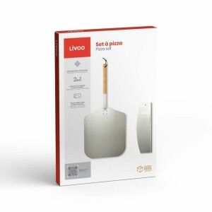 Pizza Cutter Livoo Wood Stainless steel Pizza 2 Pieces