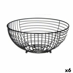 Fruit Bowl Kinvara W7728-1P Black Metal 28 x 12 x 28 cm (6 Units) |...