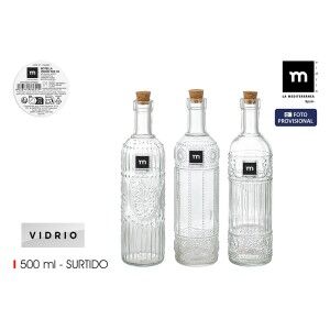 Glass Bottle La Mediterránea Transparent Cork Glass 500 ml (24 Units)
