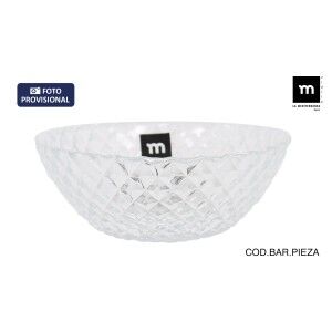 Salad Bowl La Mediterránea Diamond Transparent Glass Ø 22 cm (6 Units)