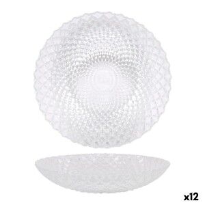 Dessert dish La Mediterránea Diamond Transparent Glass Ø 20 cm (12 Units)