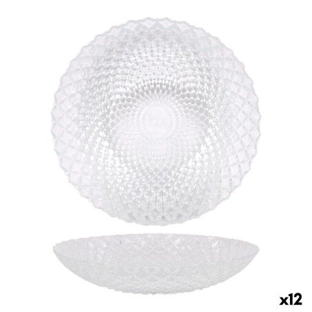Dessert dish La Mediterránea Diamond Transparent Glass Ø 20 cm (12 Units)