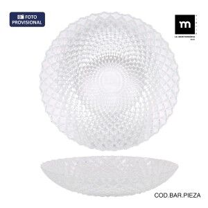 Dessert dish La Mediterránea Diamond Transparent Glass Ø 20 cm (12 Units)