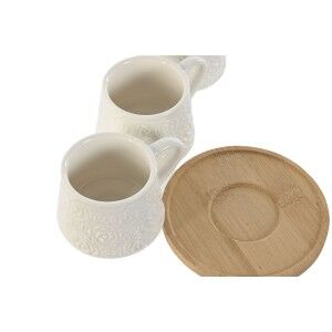 Piece Coffee Cup Set Home ESPRIT White Bamboo Porcelain 90 ml