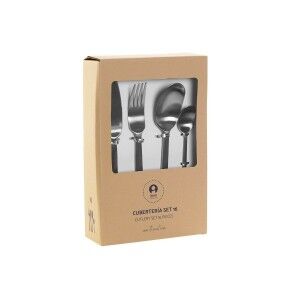 Cutlery DKD Home Decor Golden Silver Stainless steel 16 Pieces 6 x 2 x 22,8 cm