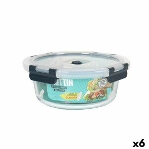 Hermetic Lunch Box Quttin Circular 900 ml Ø 18 x 7,5 cm (6 Units) |...