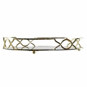 Snack tray DKD Home Decor Mirror Metal (30 x 30 x 5 cm)