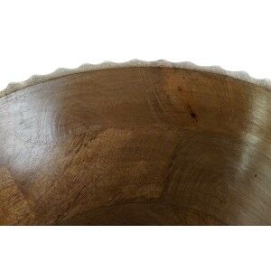 Salad Bowl DKD Home Decor White Natural Mango wood 30 x 30 x 12 cm