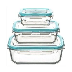 3 Lunchbox-Set 5five Simply Smart Blau Durchsichtig Kristall 300 ml...