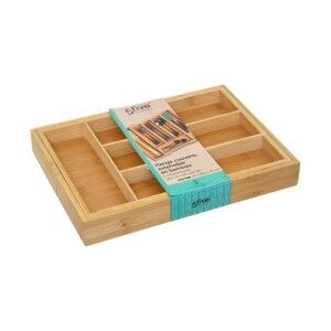Cutlery Organiser 5five Simply Smart Brown Natural Wood Bamboo 34 x...