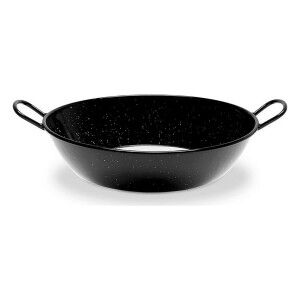 Deep Pan with Handles Vaello Black Enamelled Steel (Ø 28 cm)