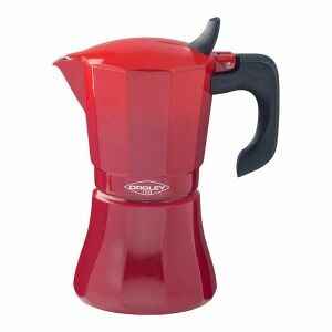 Italian Coffee Pot Oroley Petra Red Aluminium 6 Cups