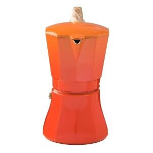 Italian Coffee Pot Oroley Petra Orange Aluminium 9 Cups