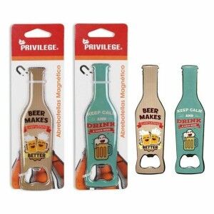 Bottle opener Privilege 140988 4 x 14 x 0,5 cm (24 Units)