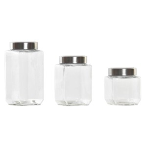 Set mit 3 Kanistern DKD Home Decor 750 ml 8,5 x 8,5 x 18 cm |  Brot...