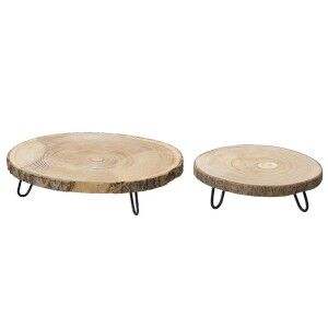 Set of trays KSD Wood Circular Ornamental 2 Pieces |  Plates, platt...