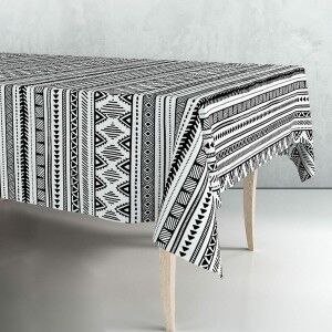 Tablecloth roll Exma White Black 140 cm x 25 m |  Table Runners and...