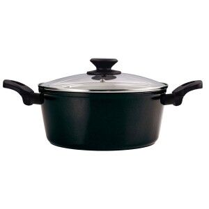 Casserole with Lid Fagor VIVANT 24 NEGRA Black Aluminium 4,8 L