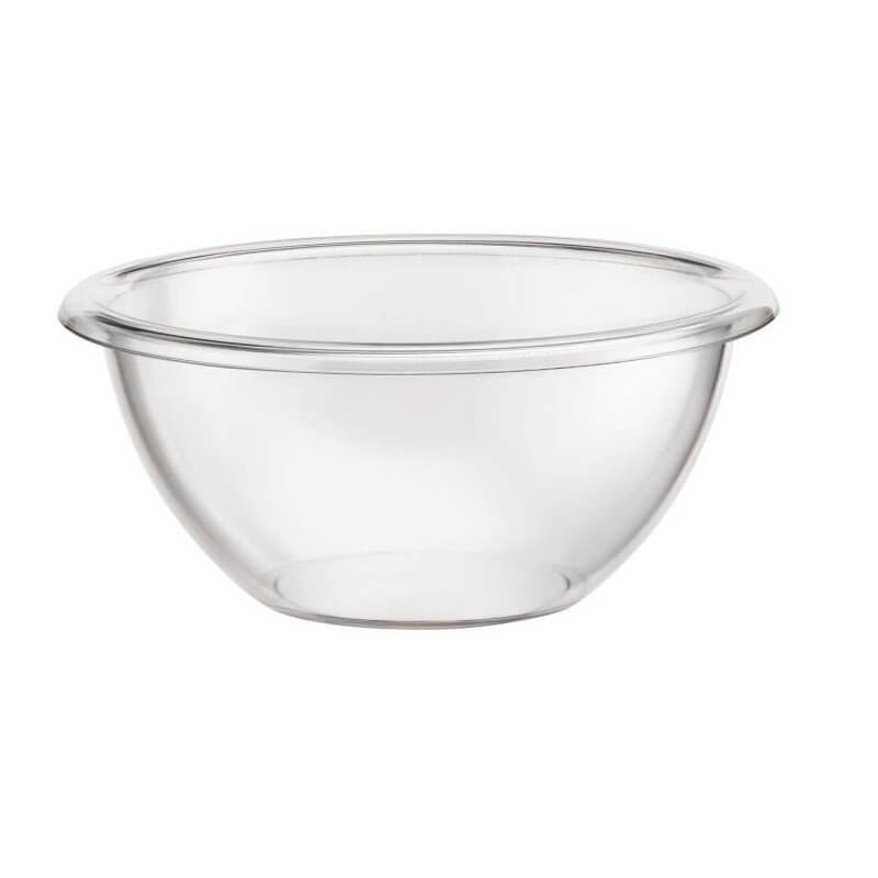 Saladier en verre transparent, grand bol de cuisine sans couvercle, idéal pour préparation et roux.