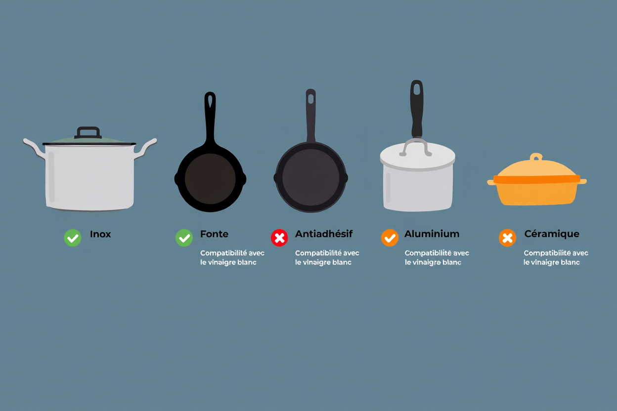Compatibilité des matériaux avec le vinaigre blanc