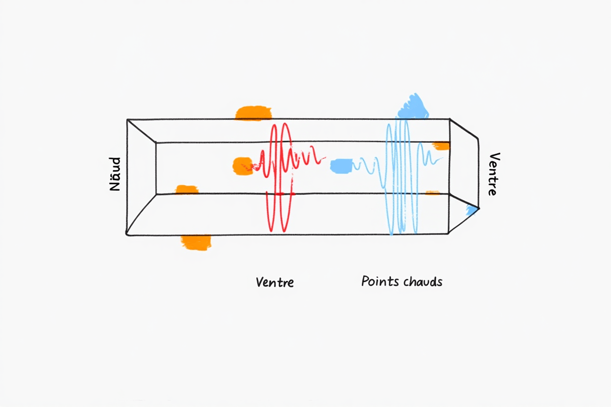 Distribution des ondes dans cavité micro-ondes