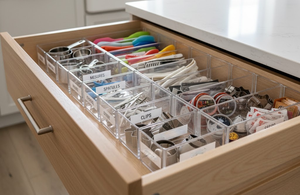 Boites transparentes à rangement pour tiroir