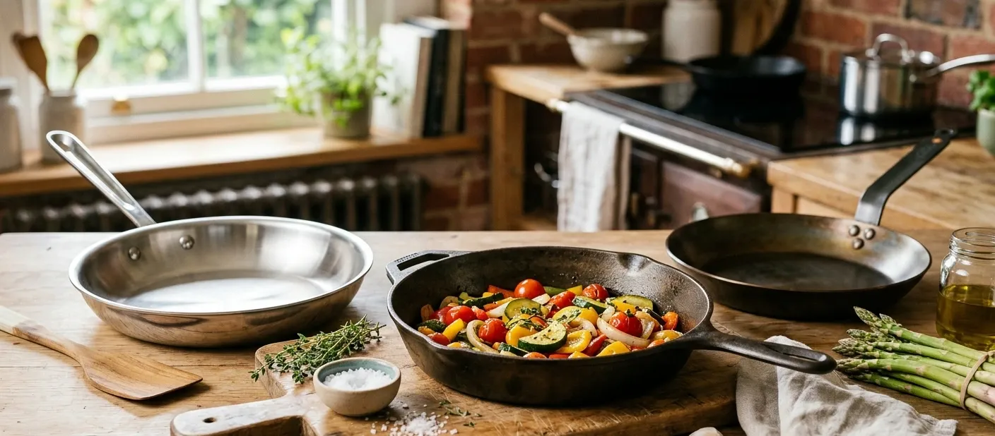 Poêle sans revêtement toxique : inox, fonte ou acier ?