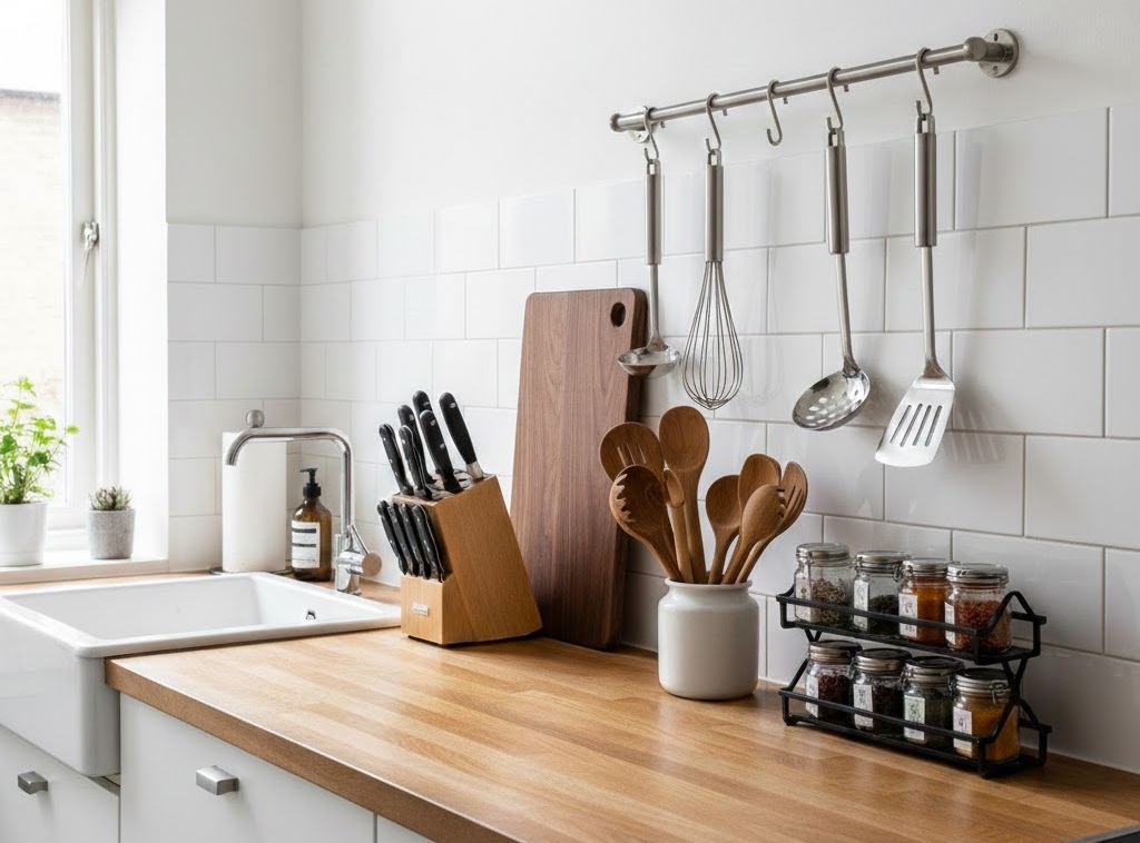 Organisation du plan de travail : 5 astuces esthétiques pour votre cuisine