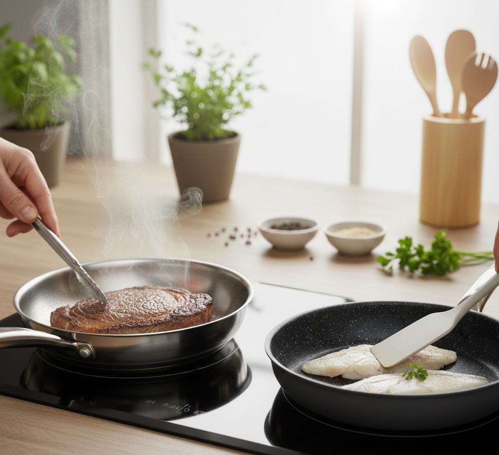 Poêle inox ou téflon : quel matériau choisir pour ses casseroles ?